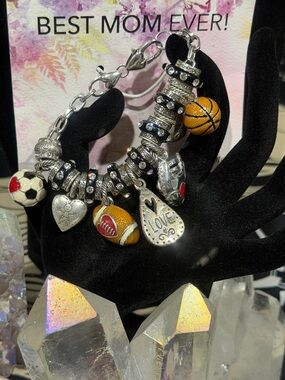 💐🏈BRIGHTON MOTHERS DAY/Sports/Mom Charm Bracelet with Swarovski crystal accents